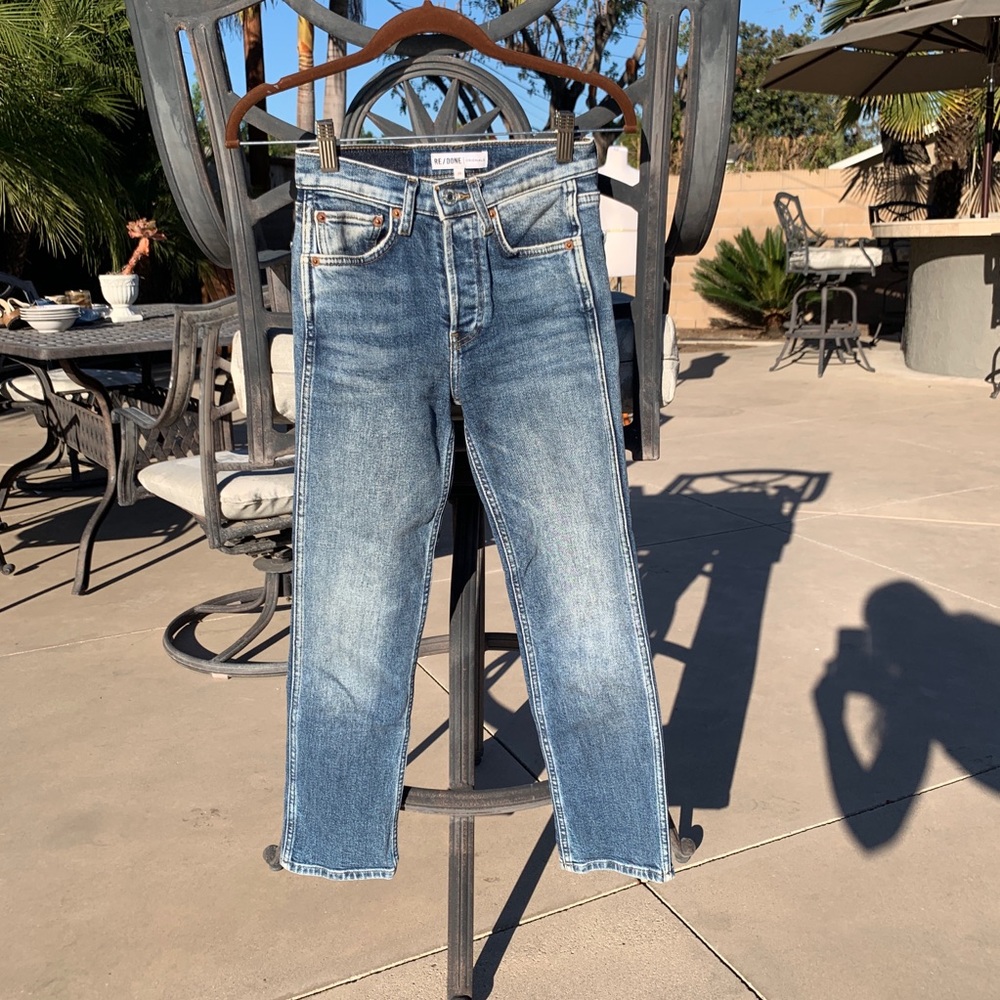 RE/DONE Medium Wash Straight Jeans Denim